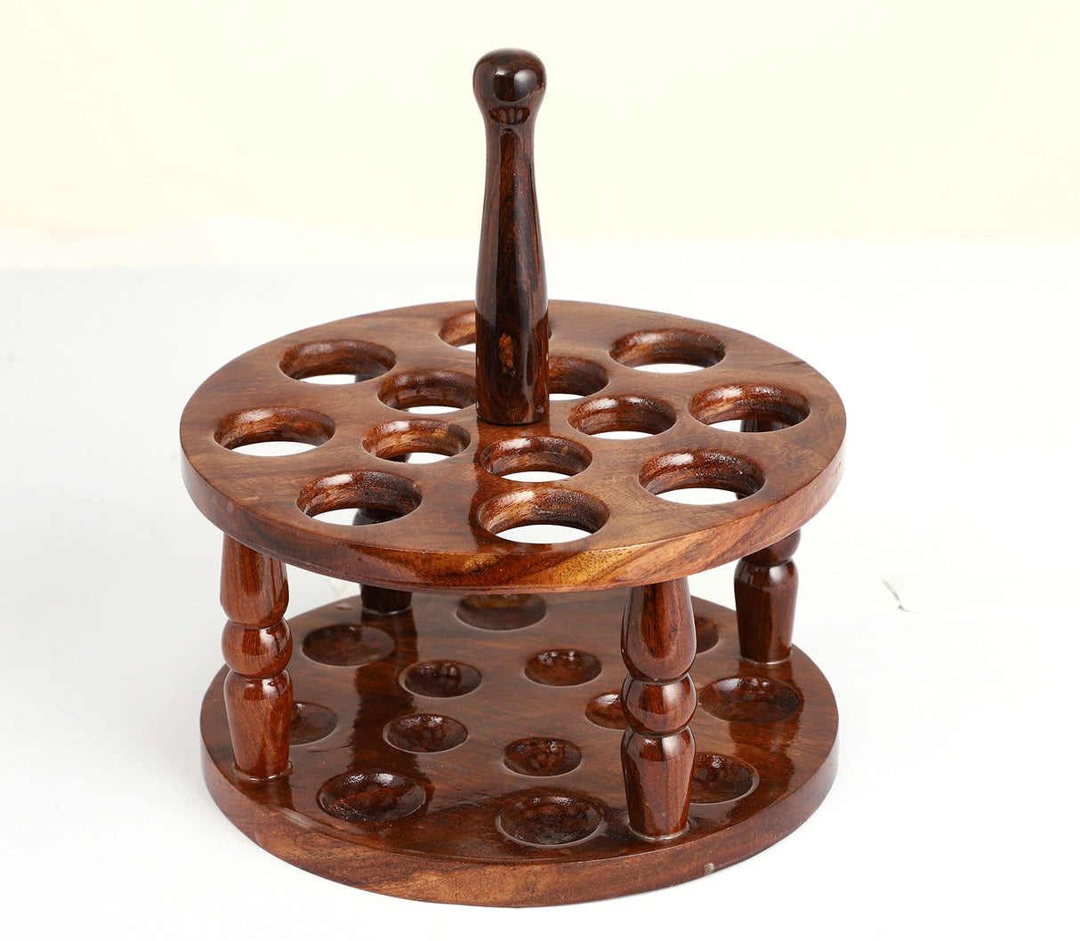 Brainmart Wooden Crochet Hooks Holder - 12 Holes Storage Organizer for Crochet Tools, Crochet Hooks Holder, Rosewood Knitting Needle Storage for Crocheters Brainmart