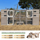 PetsCosset Cat Enclosure Outdoor, Large Catio Cat House Weatherproof Attached to Window for Multi Cats, Asphalt and UV Protection Roofs, Multi Platforms-Combinable-71 H 77L PetsCosset