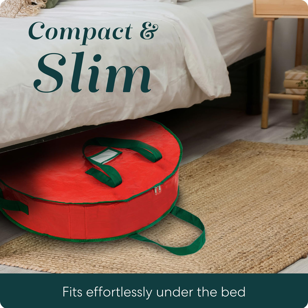 Handy Laundry, Christmas Wreath Storage Bag - Durable, Tarp Material, Zipper, Sturdy Carry Handles, Pest Protection - Ideal Home, Garage Organization for Seasonal Holiday Wreath Decorations. (30") Handy Laundry