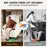 Neioml 3 Motor Large-Wide Lift Chair, Infinite Position, 180° Lay Flat, Power Lift Chairs Recliners for Elderly Big and Tall, Massage & Heat, Extended Footrest, Soft Plush Flannel (Cream White) Neioml