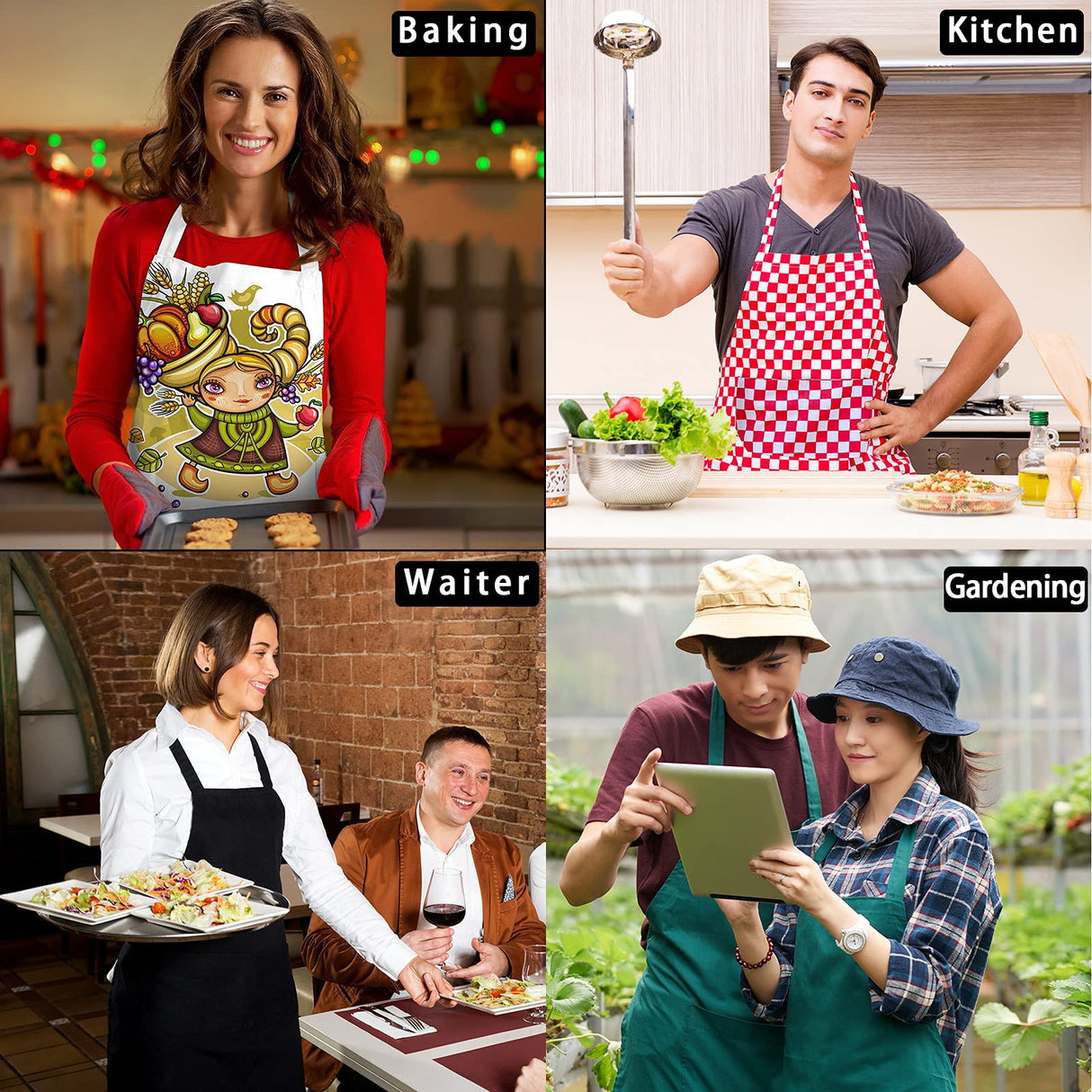 SATINIOR Sublimation Bib Apron Blank Kitchen Aprons with Pockets Unisex White Cooking Kitchen Apron for Restaurant Home (5 Pieces) SATINIOR