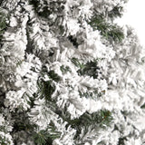 Nearly Natural 10ft. Flocked West Virginia Fir Artificial Christmas Tree with 800 Clear LED Lights and 1680 Tips Nearly Natural