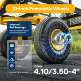 VIVOHOME Heavy Duty 880 Lbs Capacity Mesh Steel Garden Cart Folding Utility Wagon with Removable Sides and 4.10/3.50-4" Wheels 10 inch Tire (Black) VIVOHOME