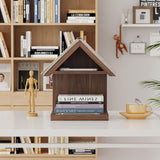 LETUBUYU Floating Bedside Wood Bookshelf, Triangle Book Page Holder, Wooden Simple Bookcase for Bedroom Nightstand Library Office or Wall Decor Storage (Brown LETUBUYU