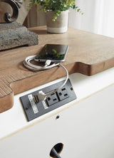 Signature Design by Ashley Realyn French Country 3 Drawer Nightstand with Electrical Outlets & USB Ports, Chipped White Signature Design by Ashley