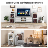 Giantex 2-Tier White Cube Bookshelf Organizer with Stable Stacking Design Giantex