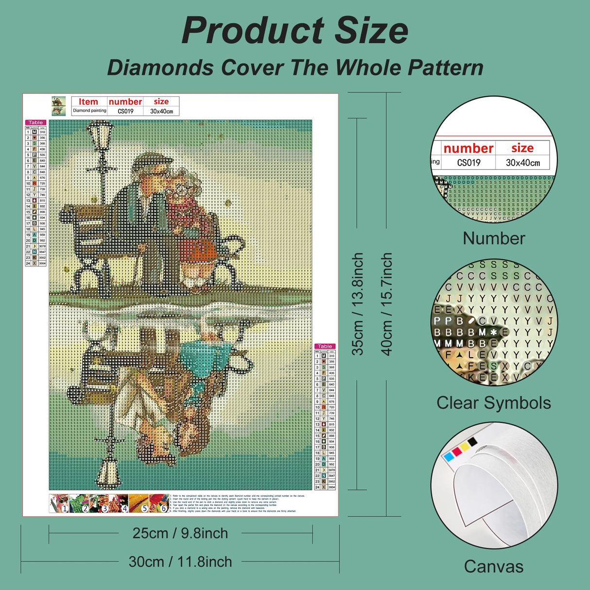 Acudotr Diamond Painting Kits for Adults, 5D DIY Diamond Art Kits for Beginners, Full Drill Diamond Painting Kits for Home Wall Decor, Old Couple, 12x16 Inch Acudotr