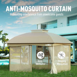 MOWOX POWER 10 x 12' Gazebo with Waterproof Double Vent Roof, Easy-Set up Gazebo with Mosquito Netting, Outdoor Gazebo for Garden, Backyard and Lawns (Khaki). MOWOX POWER