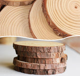 Timburst 7-8 inch Unfinished Wood Slices, 6 Pcs Natural Wood Centerpieces for Tables, Wood Slice with Bark, Rustic Wood Circles for Crafts Arts Party Christmas Decorations Wedding Centerpiece Timburst