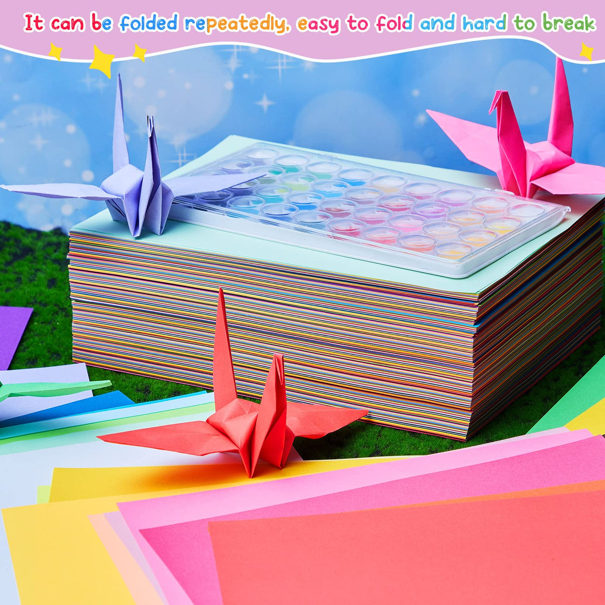 500 Sheets Construction Paper Bulk School Supplies 9 x 12 Inches Art Lightweight Classic Paper Craft for Kids Adults Holiday Drawing Henoyso