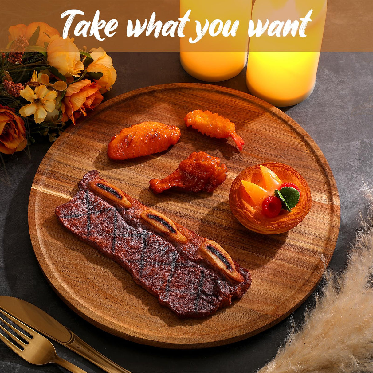 Kigley 4 Pcs Acacia Wood Lazy Susan Organizers Lazy Susan Turntable for Cabinet Non Skid Kitchen Tray for Counter Pantry Spice Salt Pepper Olive Oil Table Organization and Storage (10 Inch) Kigley