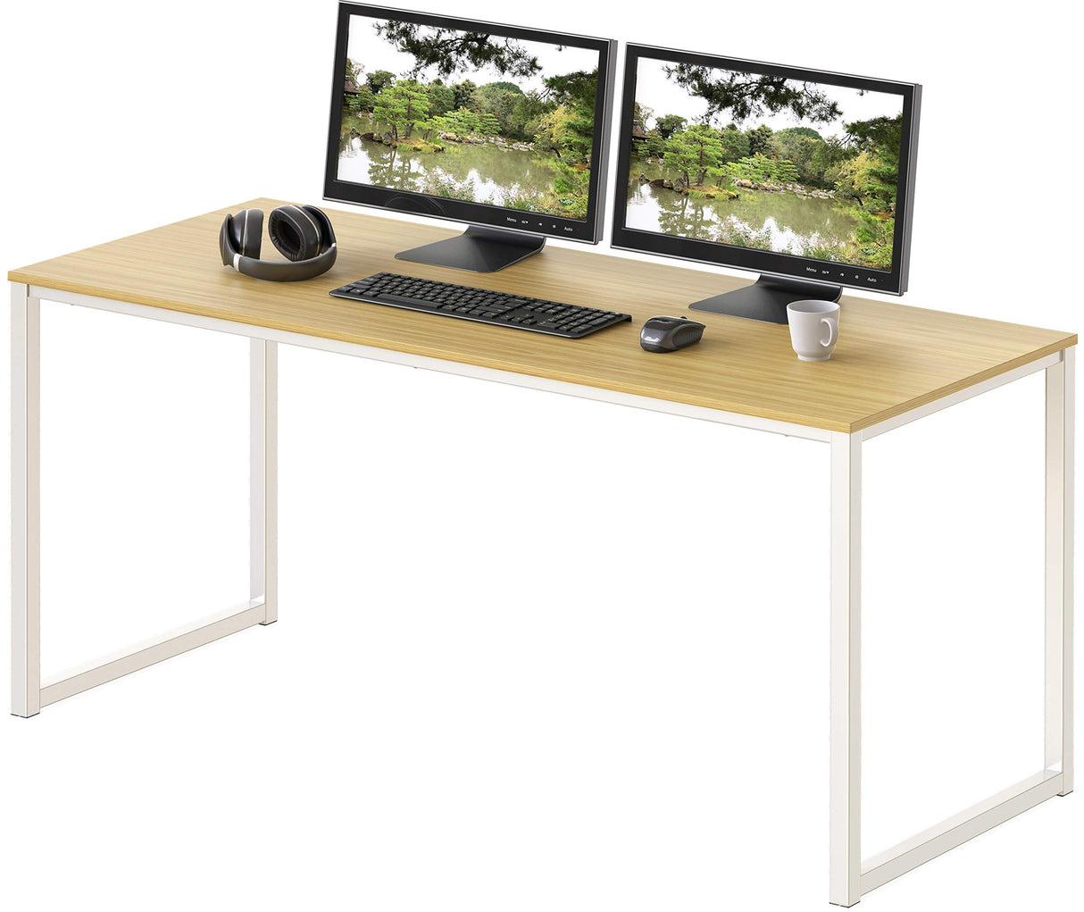 SHW Home Office 48-Inch Computer Desk, White/Oak SHW