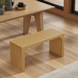 ROOMTEC 35" Dining Bench, Indoor Wood Bench for Entryway,Living Room,Kitchen and Bedroom (Nature, Long Bench) ROOMTEC