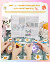 Coopay Crochet Starter Kit for Blanket, Granny Squares & Instructions, Easy Learn to Crochet for Beginners Coopay