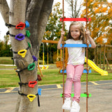 TOPNEW 12 Ninja Tree Climbing Holds for Tree Climber, Tree Climbing Kit with 6.6FT Rope Ladder for Outdoor Ninja Warrior Obstacle Course Training TOPNEW