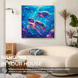 WEMEON Sea Turtle Paint by Numbers Kit for Kids with Framed- Easy Paint by Numbers Kit for Kids Age 4-12, Simple Painting Paint by Numbers for Gift Home Wall Decor(10x10Inch) WEMEON