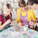 AmazingSpark 100 Pcs Paint Tray Palettes 5.5 in Clear Disposable Round Plastic Paint Palette Watercolor Craft Supplies for Art Class, Halloween Painting Party, DIY Craft, Birthday Party AmazingSpark