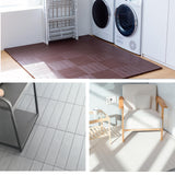 Easy Cut Snap Fit Plastic Interlocking Patio Deck Tiles (Pack of 72, 12"x3") Plastic Ivory Waterproof Outdoor Flooring All Weather Floor Decking for Balcony Backyard Garden DIY Inst I M HOME LIVING