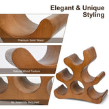 TRUDING Countertop Wine Rack - 6 Bottle Wooden Wine Rack - Freestanding Wine Bottle Holder Stand - Wine Storage Rack for Cabinet Pantry Bar Kitchen (Brown) TRUDING