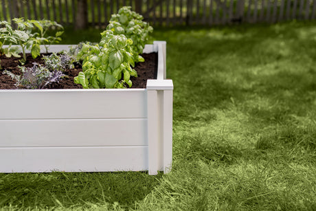 Vita Classic 4'X4'x11 Vinyl Raised, White VT17108 x 4ft Modular Garden Bed, 11" H Vita