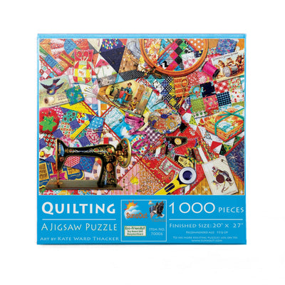 SUNSOUT INC - Quilting - 1000 pc Jigsaw Puzzle by Artist: Kate Ward Thacker - Finished Size 20" x 27" Quilting - MPN# 70006