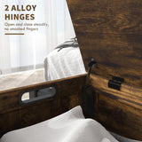 HOMCOM Storage Chest, Wooden Box with 2 Safety Hinges and Cut-out Handles, Modern Storage Trunk for Living Room, Entryway, 39.4" x 15.7" x 18.9", Rustic Brown HOMCOM