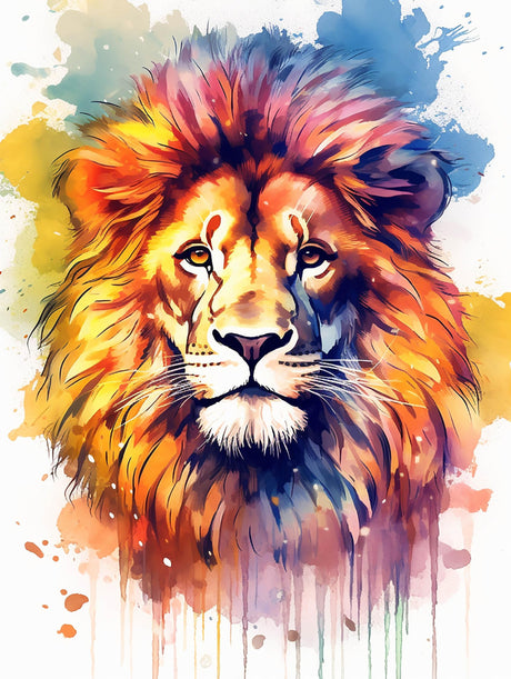 Diymood DIY 5D Diamond Painting Kits for Kids & Adults Lion - Diamond Art Kits for Kids & Adults Animal | Full Drill Round | Crystal | Beginner | Home Wall Decor | 12x16 inch Diymood