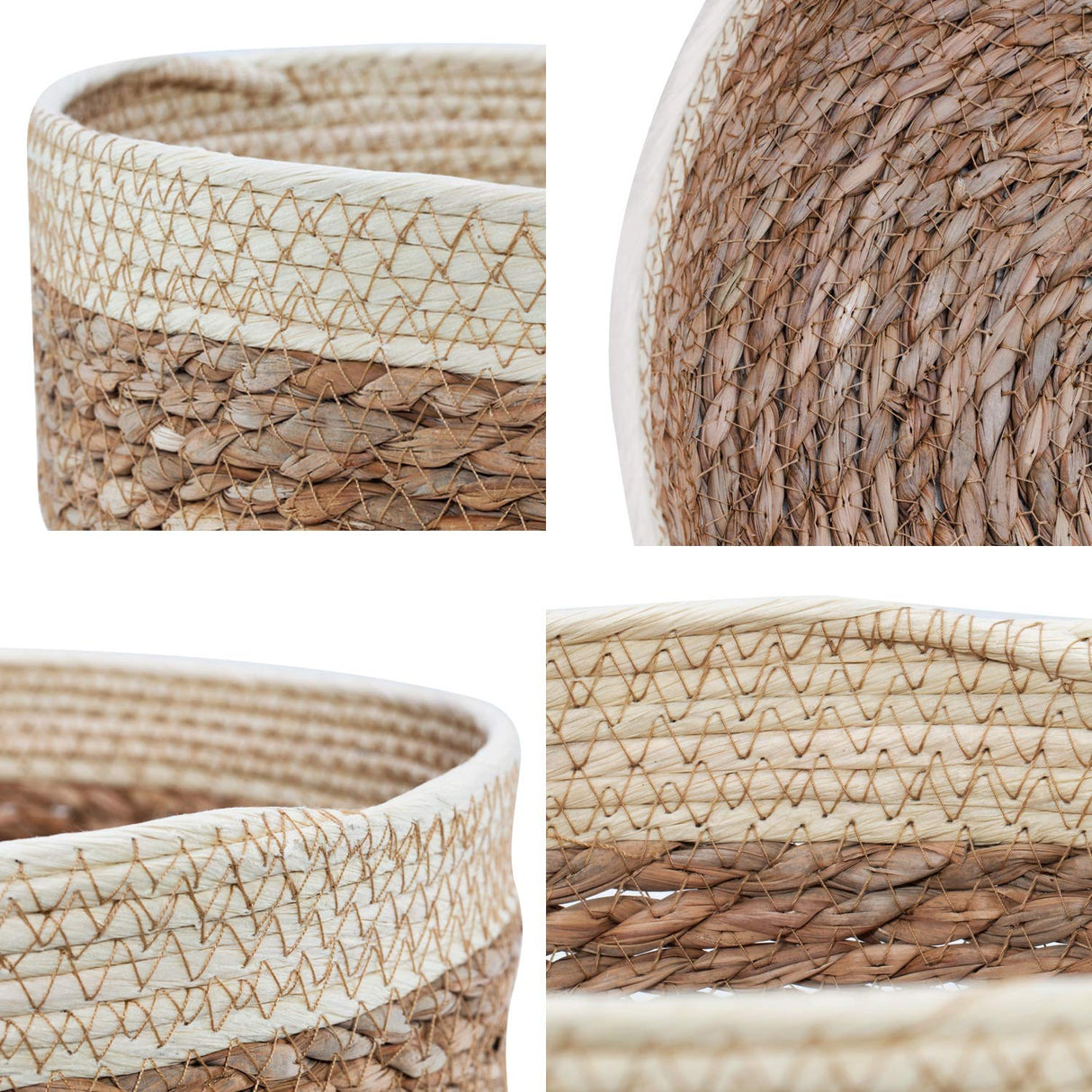 Round Rattan Baskets Set for Organizing Wicker Storage Basket for Fruit, Bread Serving Decorative Gift Baskets Empty, Countertop Baskets for Pantry and Bathroom Unistyle