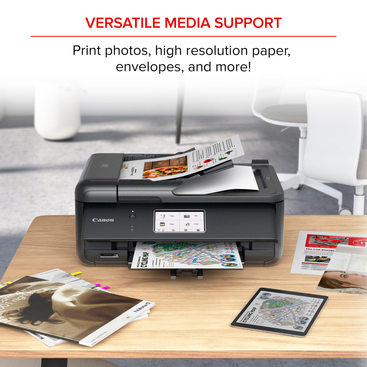 Canon PIXMA TR8620a - All-in-One Printer Home Office|Copier|Scanner|Fax|Auto Document Feeder | Photo, Document | Airprint (R), Android, Black, Works with Alexa Canon