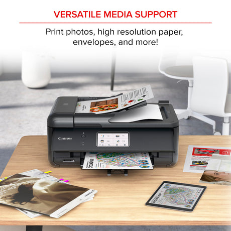 Canon PIXMA TR8620a - All-in-One Printer Home Office|Copier|Scanner|Fax|Auto Document Feeder | Photo, Document | Airprint (R), Android, Black, Works with Alexa Canon