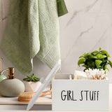 Otuuz Tampon Holder for Bathroom with Lid Tampon Storage Pad Container for Bathroom Feminine Product Organizer Wood Farmhouse Bathroom Organizer Countertop Storage Box Movable Partition(Blank Style) Otuuz