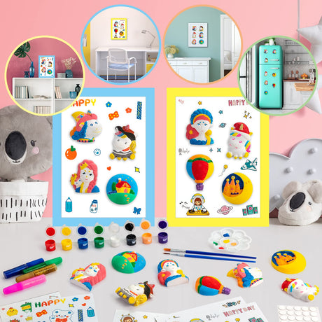 KODATEK 62 Pieces Unicorn Painting Kit, Arts and Crafts for Kids, Girls Toys DIY Creative Activity, 8 Unicorn Figurines, Easter Birthday Gift for 4-8 Years Old Girls Kids KODATEK