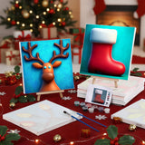 Nezyo 12 Sets Christmas Paint by Numbers Kit with Frame for Adult Beginners, Paint by Number DIY Acrylic Painting Canvas for Painting Party, Classroom Activity Birthday Gift, 8 x 8 Inch Nezyo