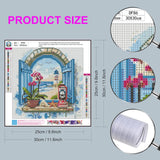 Beach Diamond Art Kits for Adults, Lighthouse Diamond Painting Kit for Beginner, DIY Full Round Drills Windowsill Diamond Dots 5D Gem Arts and Crafts Kit for Home Wall Decor 12x12IN DIYDECORFUN