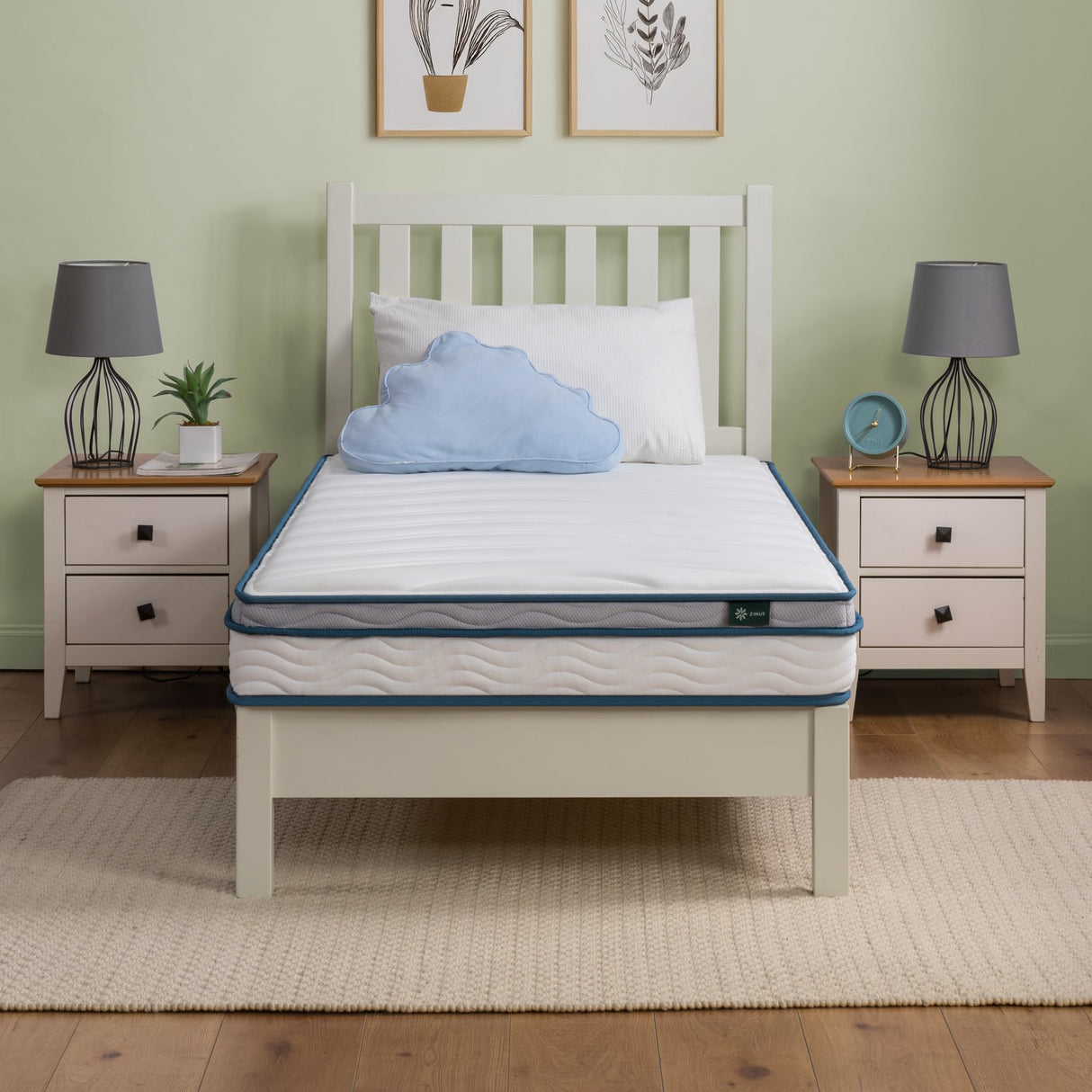 ZINUS 6 Inch Spring Sensation Hybrid Mattress [New Version], Medium Firm Feel, Fiberglass Free, Youth and Guest Bedroom, Mattress in A Box, Twin Zinus