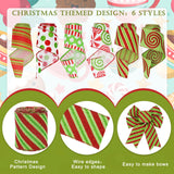Whaline Christmas Ribbons 36 Yards Dot Stripe Candy Wired Edge Ribbon Red Green Fabric Craft Ribbon for Xmas Wreath Bow Making DIY Crafts Wrapping Supplies, 6 Rolls Whaline