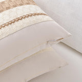 Fancy Homi Set of 2 Boho Neutral Decorative Throw Pillow Cover 18x18 Inch for Couch Bed Sofa, Aesthetic Modern Organic Farmhouse Home Decor, Soft Cotton Cute Accent Macrame Woven Tan Cushion Case Fancy Homi