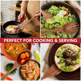 Luxury Teak Wood Utensil Set - Elegant 6-Piece Cooking Ensemble Including Spoons, Server, Scraper & Spatula - Expertly Crafted for Culinary Excellence Boxiki Kitchen