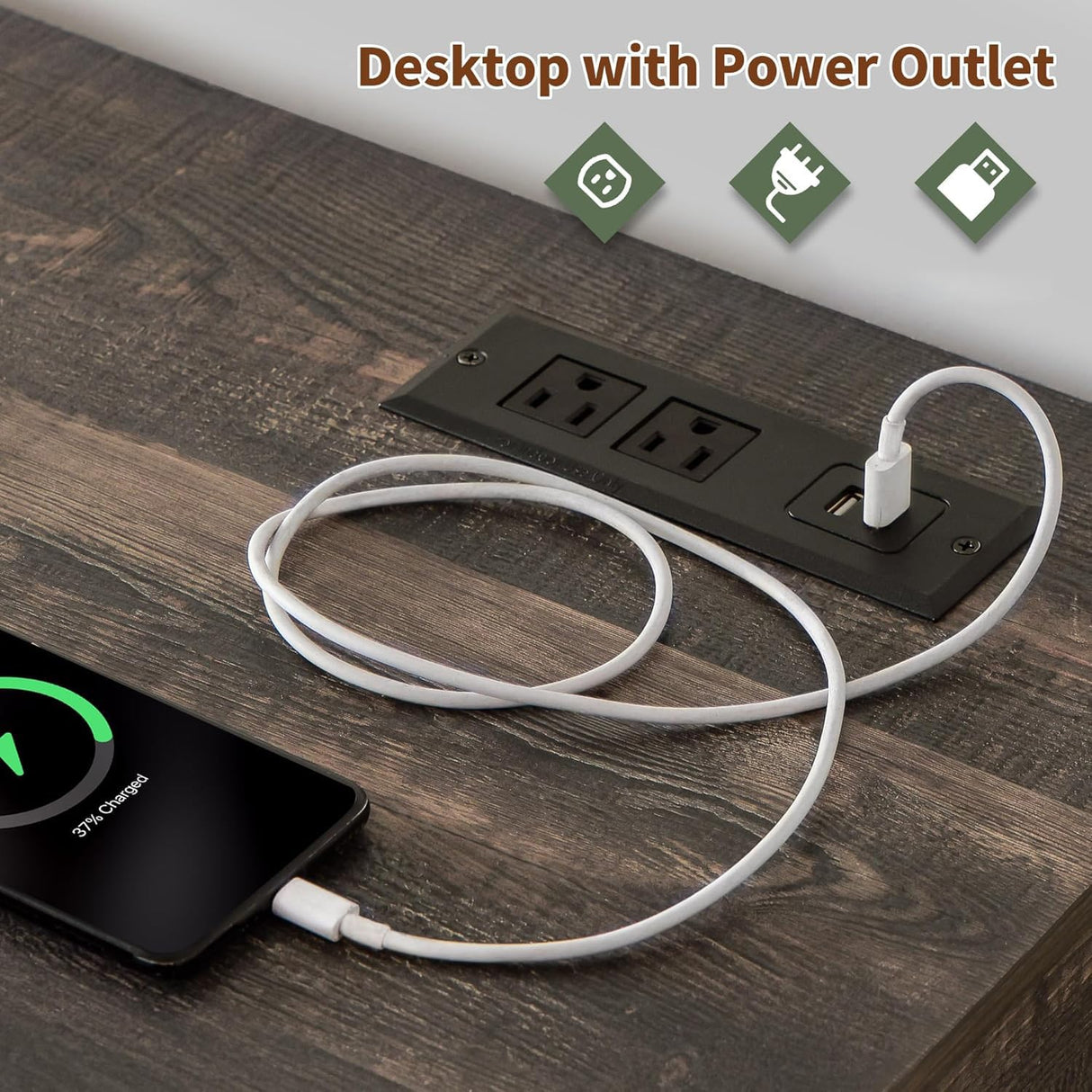 Homkdom Dressers for Bedroom,6 Drawers Dresser with LED Light,Power Outlets and Open Shelves,Chests of Drawers for 65 inch TV, for Hallway, Entryway, Dark Rustic Oak Homkdom