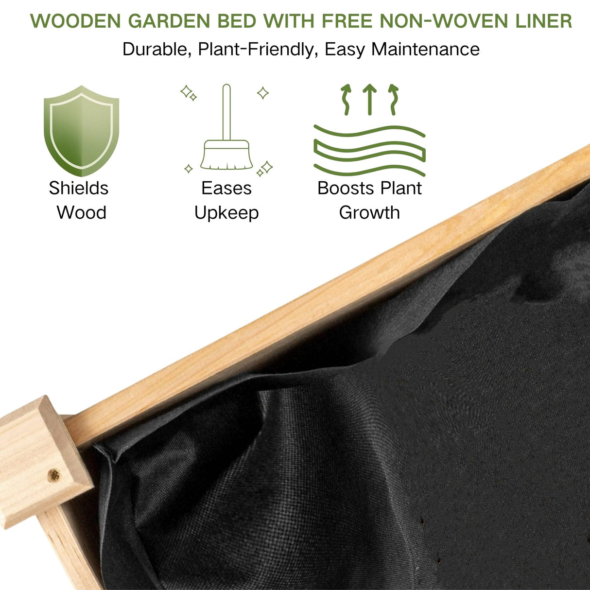 ZSYWODFO 8x2ft Outdoor Wooden Raised Garden Bed,Elevated Planting Planter Box for Vegetables/Garden/Lawn/Patio,Natural Wood, 96 x 24 x 9in ZSYWODFO