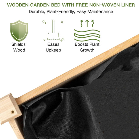 ZSYWODFO 8x2ft Outdoor Wooden Raised Garden Bed,Elevated Planting Planter Box for Vegetables/Garden/Lawn/Patio,Natural Wood, 96 x 24 x 9in ZSYWODFO