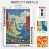 NEGEKFKX 4 Pack National Parks Diamond Art Kits for Adults Beginners,Zion Yellowstone Diamond Painting Kits for Adults,5D Full Drill DIY Diamond Dot Gem Art Kit Wall Home Decor Arts Craft 16x12 inch NEGEKFKX