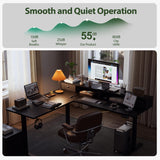 Agilestic L Shaped Electric Standing Desk with 2 Drawers, 63 Inch Ergonomic Adjustable Height Desk with Storage, Corner Desk Sit Stand up Computer Table for Work Office Home, Black Agilestic