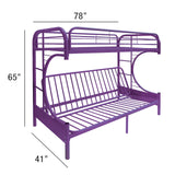 Acme Furniture Eclipse Twin Over Full and Futon Bunk Bed in Purple Acme