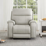 CHITA Large Power Zero Gravity Recliner Chair, Genuine Leather Recliner Chair for Adults with Adjustable Power Headrest and Hidden Slide-Out Cupholders, USB and Type-C Ports, Creamy Grey CHITA