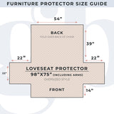 Great Bay Home Medallion Stitched Solid Furniture Protector Stain Resistant Durable Furniture Protector Elenor Collection (Loveseat, White/Sand) Great Bay Home