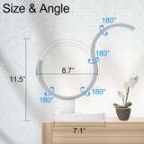 Transformable Circular Led Table lamp for Bedroom with Remote Control, Small Modern Adjustable Touch Bedside Lamp for Living Room, Dimmable Bright Nightstand End Table Light for Home Tabletop Desk EPABINA