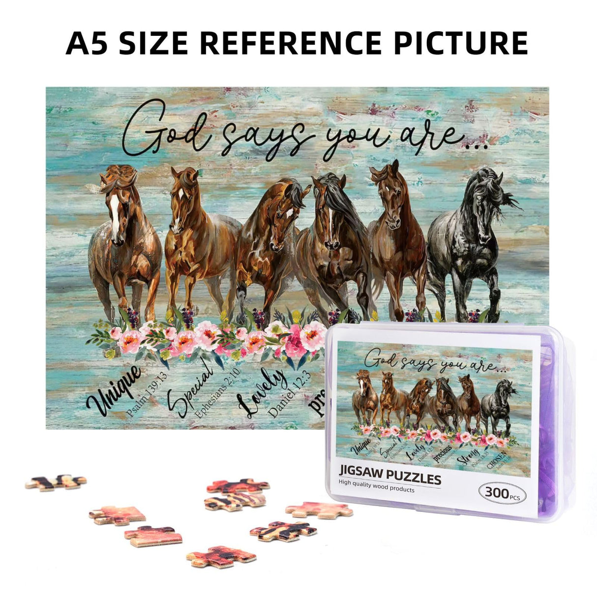 Horse Jigsaw Puzzles God Inspirational Jigsaw Puzzles for Adults Animals and Plants Motivational Toy Educational Intellectual Gcetensr