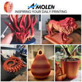 AMOLEN Silk PLA Gradient 3D Printing Filament, 1KG Spool 1.75mm Silk Shiny Red Gold Gradient Printer Filament 2.2lb Brighter New Version, Compatible with 3D Printer and 3D Pen AMOLEN