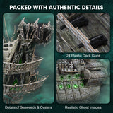 CubicFun 3D Puzzles for Adults Green LED Flying Dutchman, 360 Pieces Pirate Ship Arts & Crafts for Adults Gifts for Men Women Model Kit, Lighting Ghost Ship Easter Gifts Valentine's Day Gift CubicFun